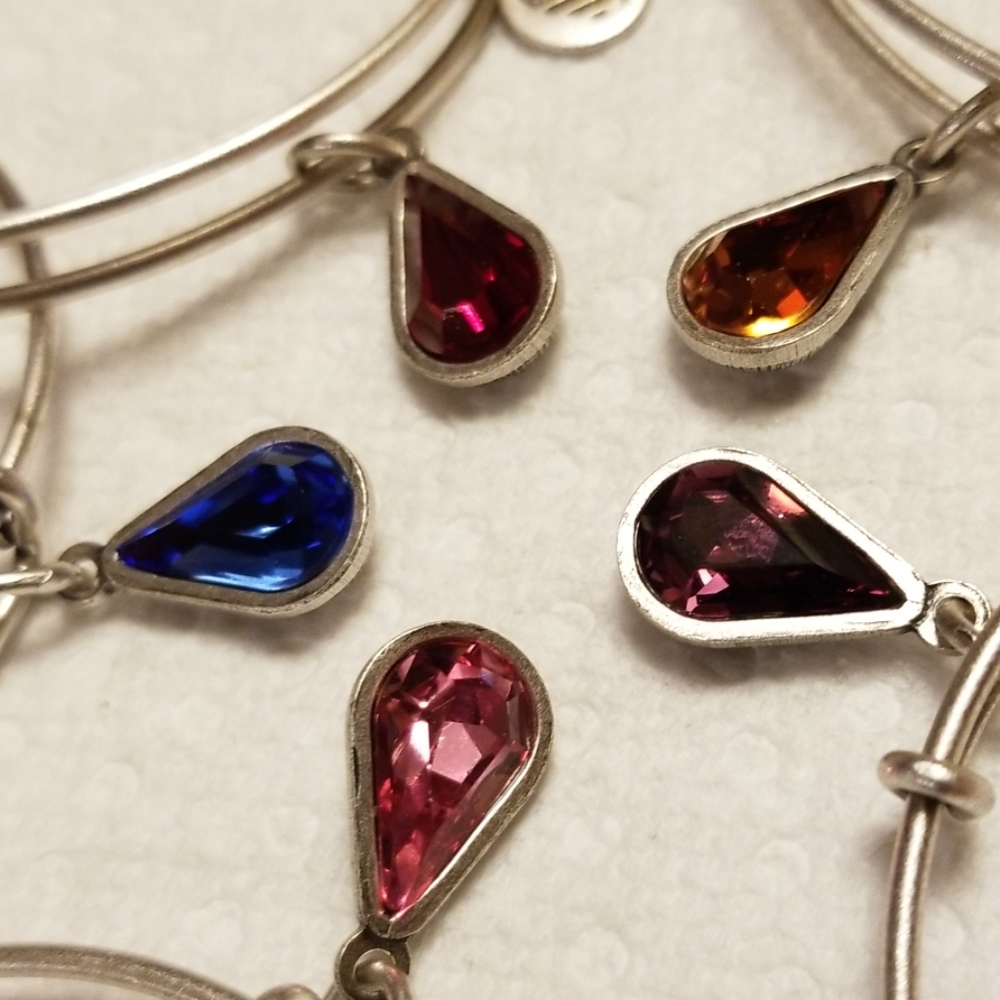 Alex and Ani birthstone Charm Bangle Bracelets